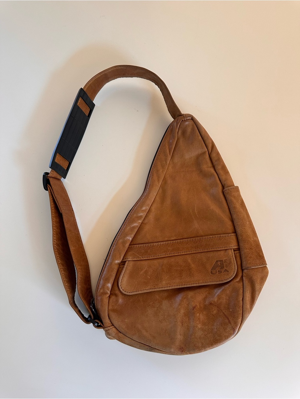 Vintage Ameribag Brown Leather Sling Bag Made in USA